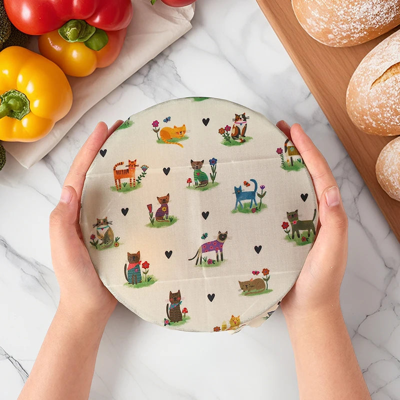 6 Packs (2S. 2M, 2L) reusable beeswax wrap for food fresh keeping Organic Food Wraps, Sandwich Wrap and Bowl Covers