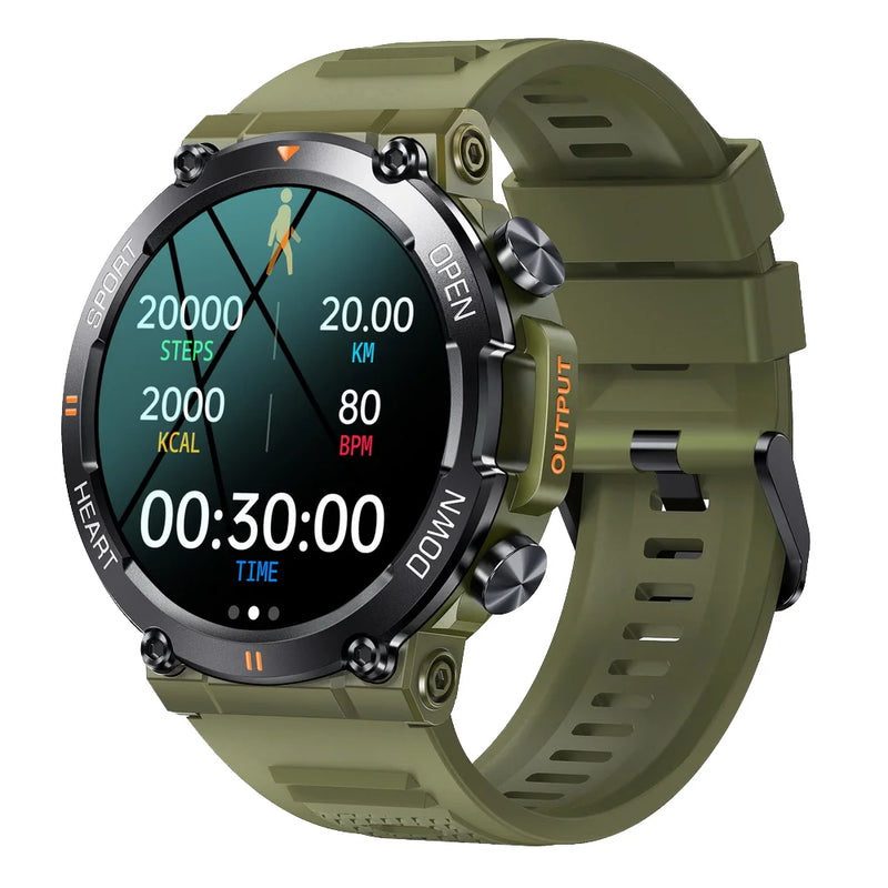 New Arrival Unisex Sport Smart Watch IP68 Waterproof Touch Screen BT Compass Video Call Android Sleep Tracker Calendar