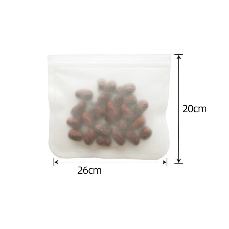 Silicone Food Storage Containers Reusable Food Storage Bags Lunch Bags Stand Up Zip Shut Bag Cup Fresh Food Leakproof Containers