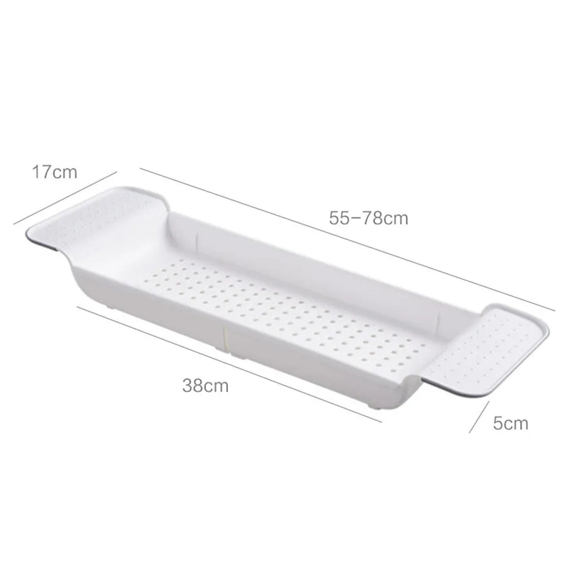Bathtub Shelf Extendable Bathroom  Tray Shower Caddy Bamboo Bath Tub Rack Towel Book Holder Storage Organizer Accessories
