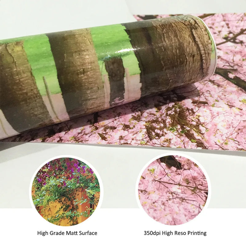 Wooden Door Mural Decal Sticker Peel and Stick Removable Self-Adhesive Brown Wood Grain Red Brick Door Wallpaper for Home Decor