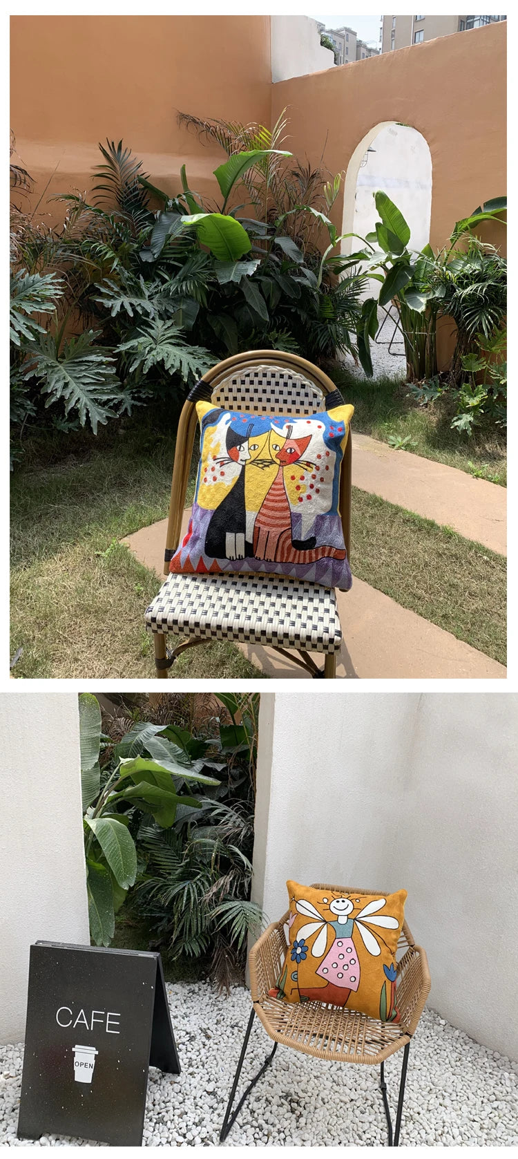 Picasso Embroidered Decorative Throw Pillowcases Abstract Creative Decoration Cushion Cover for Home Sofa Pillow Cover 45x45cm