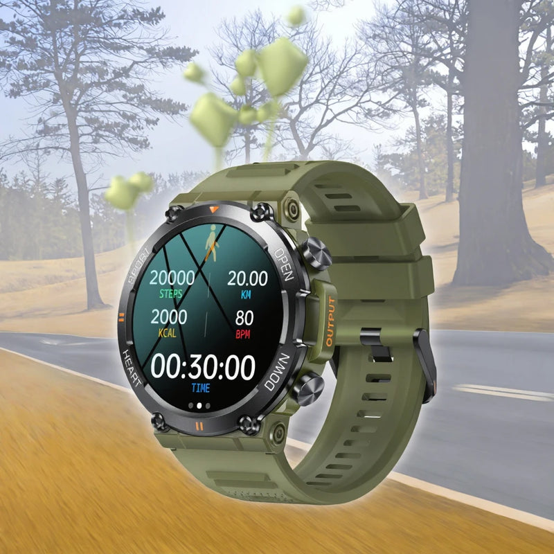 New Arrival Unisex Sport Smart Watch IP68 Waterproof Touch Screen BT Compass Video Call Android Sleep Tracker Calendar