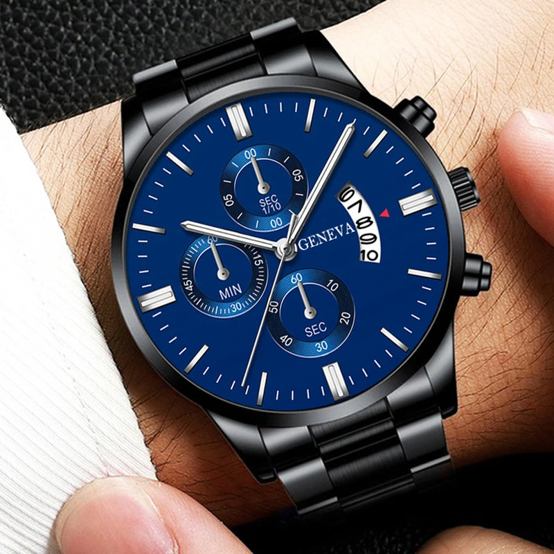 Luxury Fashion Mens Watches Men Stainless Steel Quartz Wrist Watch for Man Business Casual Leather Watch часы мужские