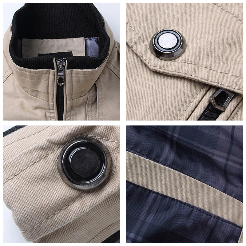 Bomber Jacket Men Fashion Casual Windbreaker Jacket Coat Men 2025 Spring Autumn New Hot Outwear Solid Stand Slim Jacket Mens