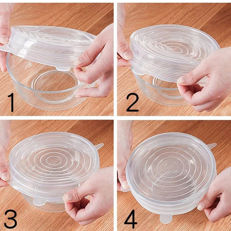 Silicone Stretch Lids Food Silicone Cover Cap Reusable Food Wrap Covers Pot Lid Silicone Lid Cover Cooking Food Fresh Bowl Cover