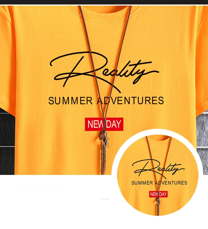 Mens T Shirts 2025 Male Summer Cotton Short Sleeve Fashion  Bottoming Tops Round Neck White Tee Oversized T-shirt Men Clothing