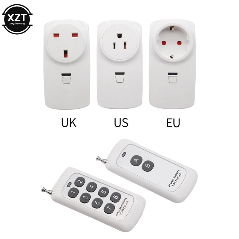 Smart Home Plug Wireless Power Outlets Light Switch Socket US EU UK 16A Electrical Smart Plug 433MHz Remote Control