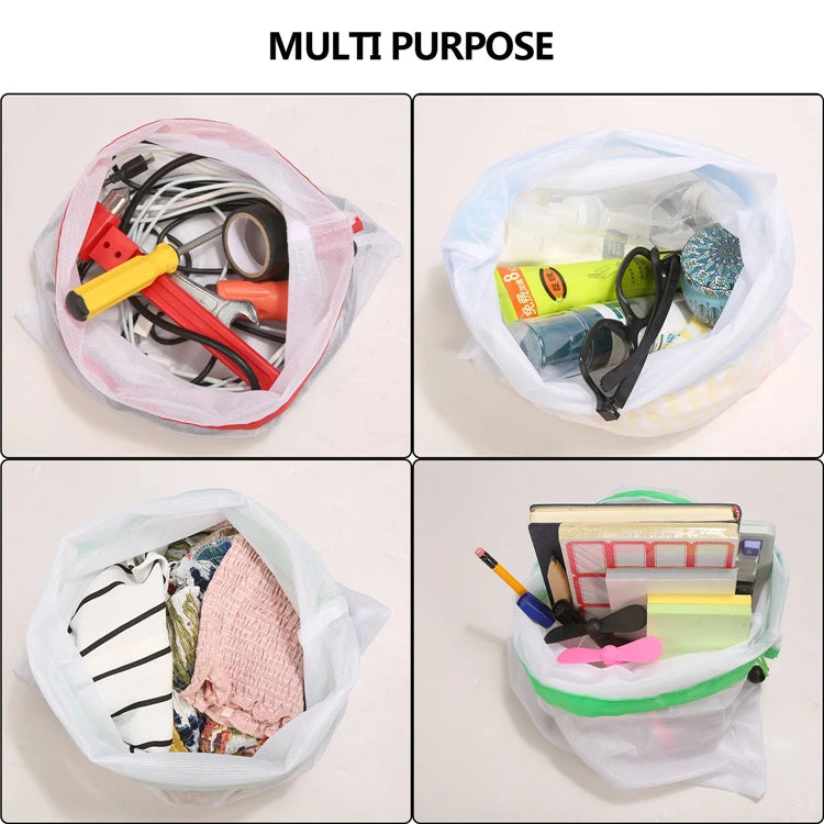 LMETJMA 12Pcs/set Reusable Mesh Produce Bags Premium Polyester Washable Mesh Bags for Vegetables Fruits Toys JT226