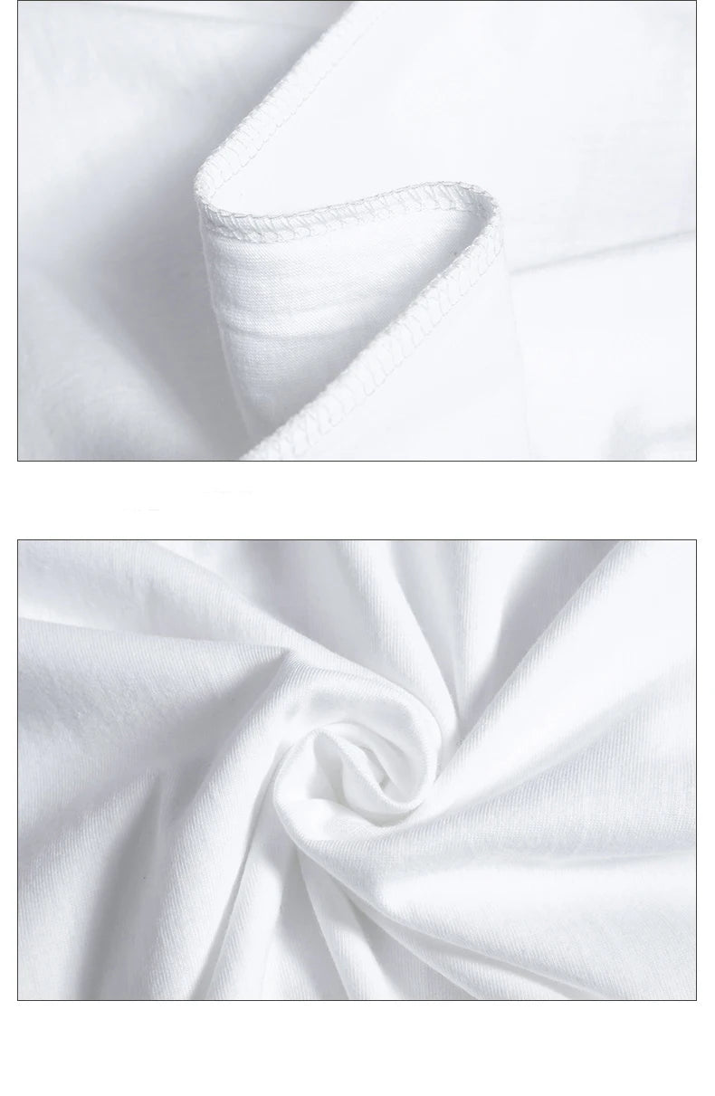 Mens T Shirts 2025 Male Summer Cotton Short Sleeve Fashion  Bottoming Tops Round Neck White Tee Oversized T-shirt Men Clothing