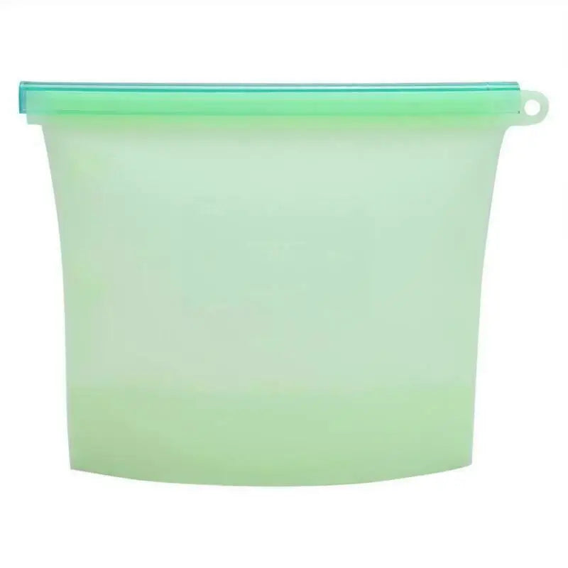 1000ml Reusable Silicone Food Grade Storage Bag Lunch Sandwich Snack Liquid Lunch Fruit Freezer Zip Seal Bags 4 Colors