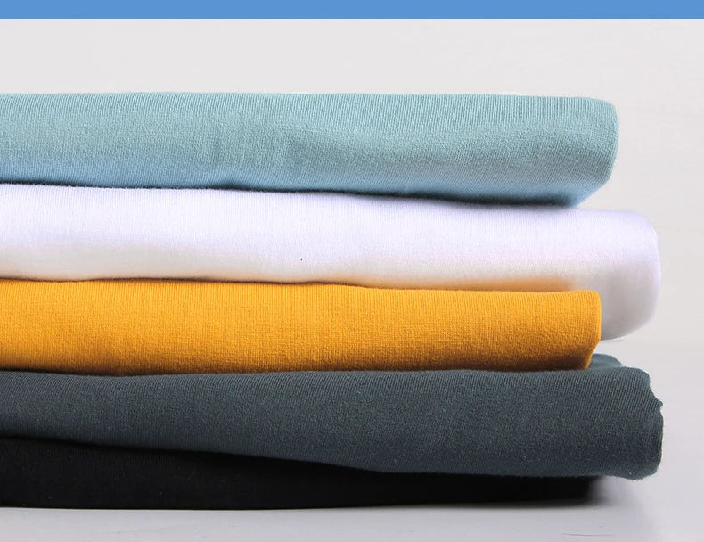 Mens T Shirts 2025 Male Summer Cotton Short Sleeve Fashion  Bottoming Tops Round Neck White Tee Oversized T-shirt Men Clothing