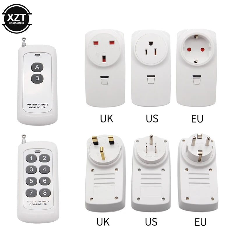 Smart Home Plug Wireless Power Outlets Light Switch Socket US EU UK 16A Electrical Smart Plug 433MHz Remote Control
