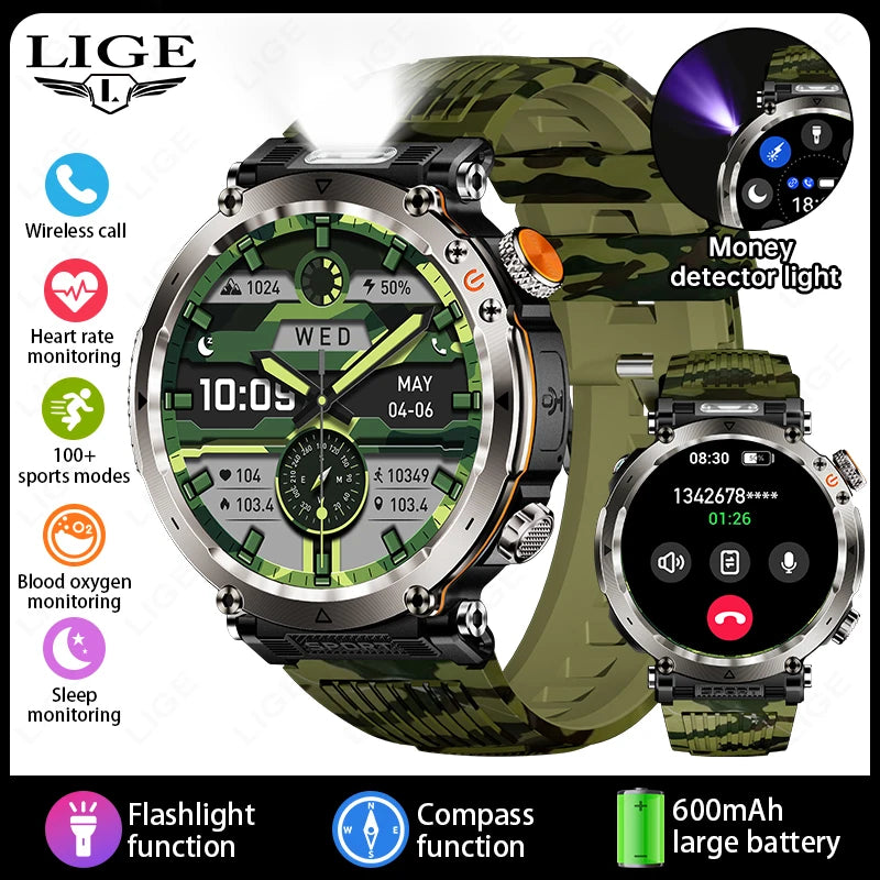 LIGE 600mAh Battery Smart Watch Men 1.7&