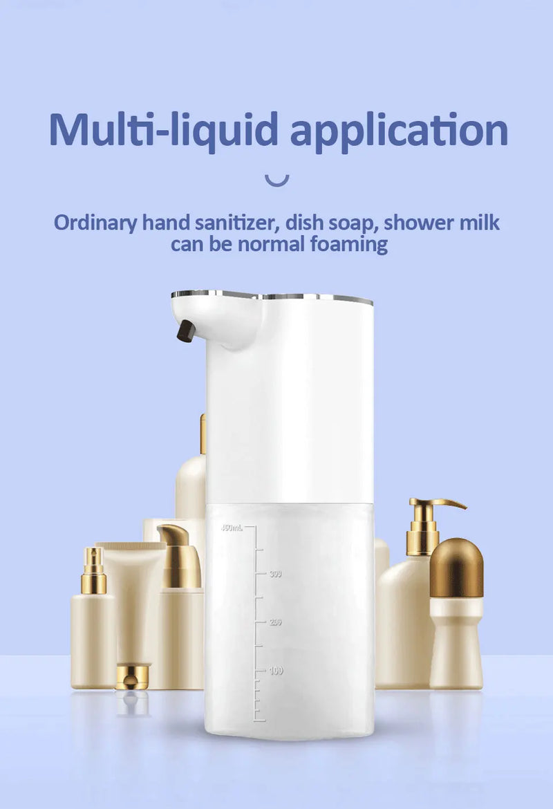 Automatic Soap Dispensers 400ml 4-Gears Adjustable Bathroom Smart Washing Hand Machine USB Rechargeable Touchless Hand Sanitizer