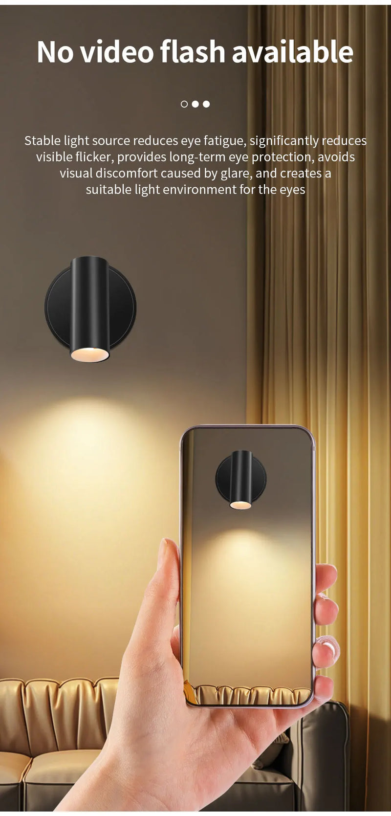 LED Light Magnetic Rechargeable Wall light Spotlight Wireless No Punch Reading Light With Touch Switch Dimmable Bedside Lamp