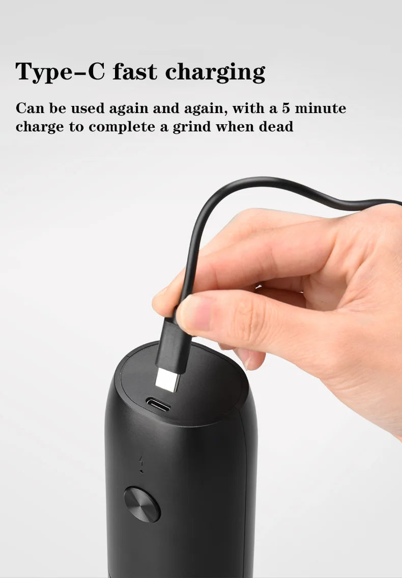 Electric Salt and Pepper Grinder Set with Charging Base and LED Light Adjustable Coarseness Automatic Spice Herb Mill