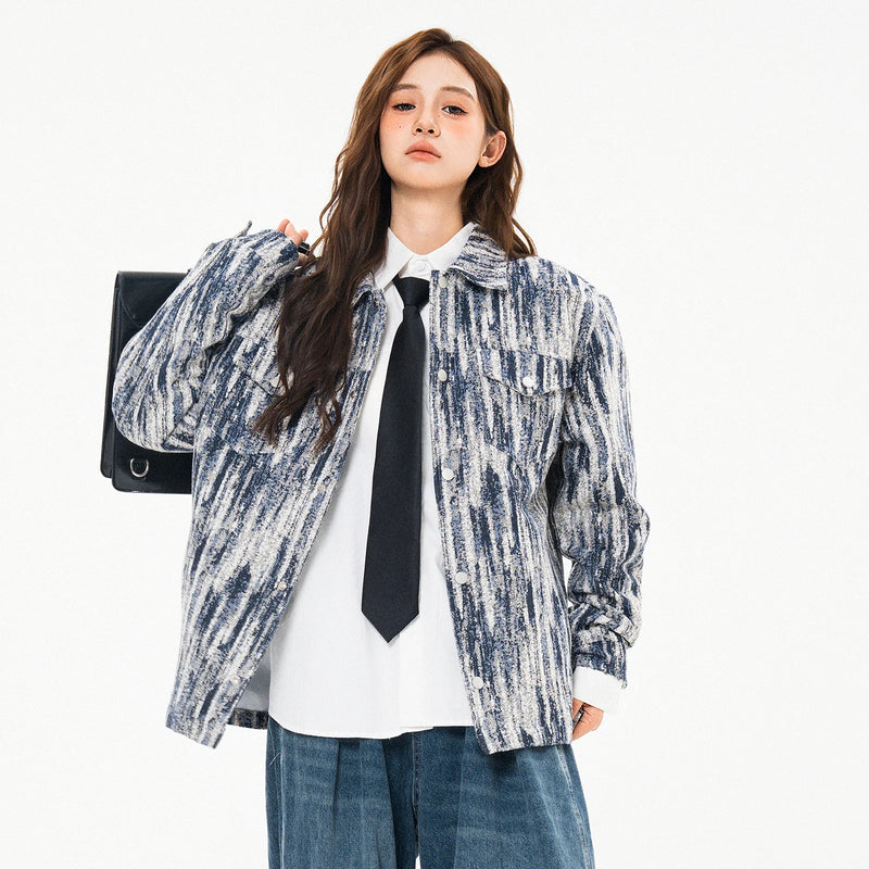 Elegant Denim Jackets Women 2025 Korean New luxury Coat Chic Print Women&