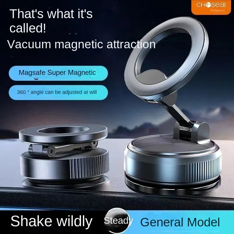 New foldable vacuum adsorption magnetic car phone holder 2025 suction cup dedicated navigation phone holder