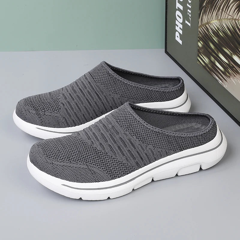 Men Slippers Summer Breathable Home Indoor Slippers Men Thick Bottom Slides Fashion Couple Walking Shoes Plus Size 39-48