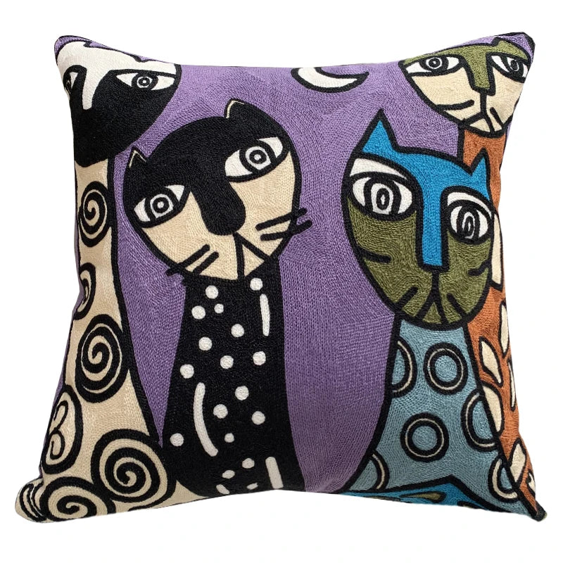 Picasso Embroidered Decorative Throw Pillowcases Abstract Creative Decoration Cushion Cover for Home Sofa Pillow Cover 45x45cm
