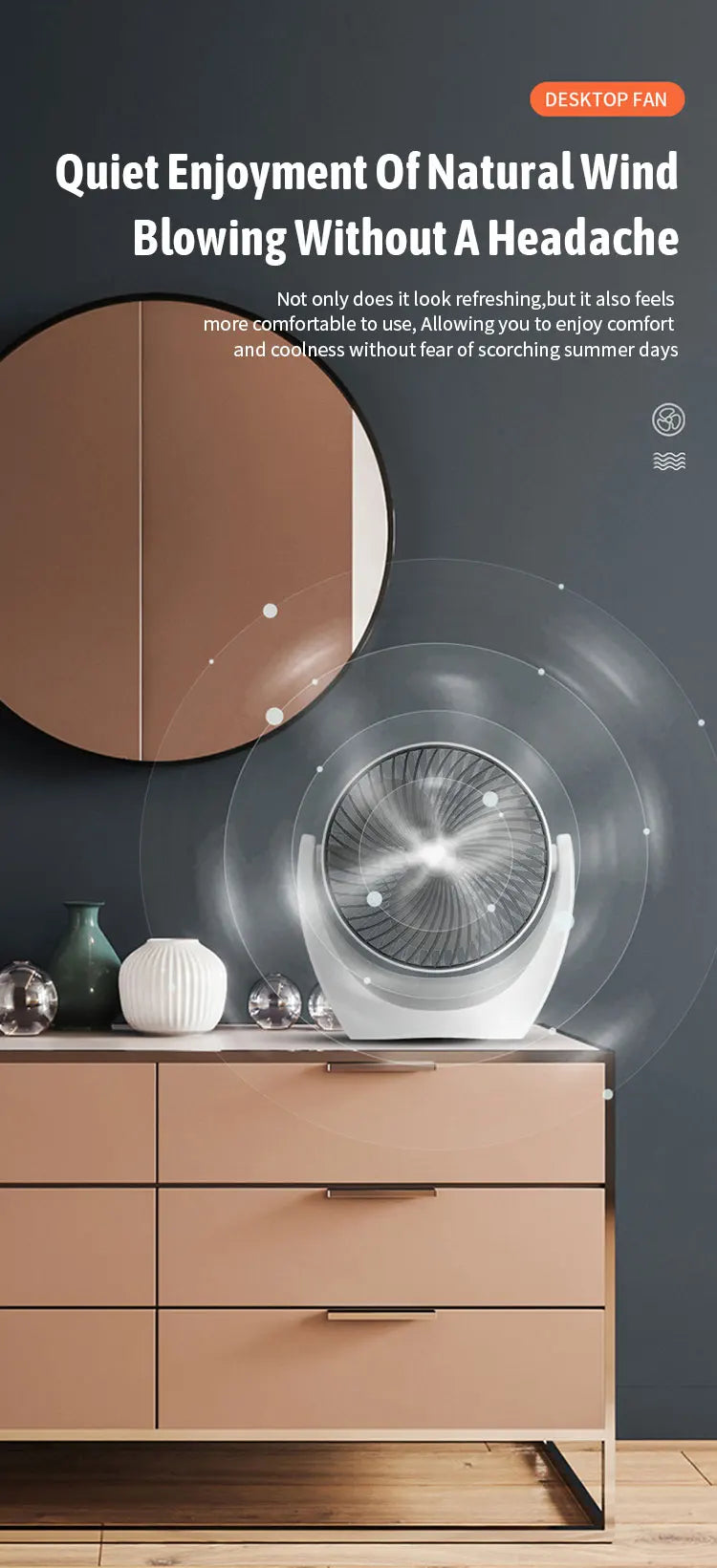 Portable Mini USB-Charged Desk Fan for Desktop Use - Compact and Convenient!