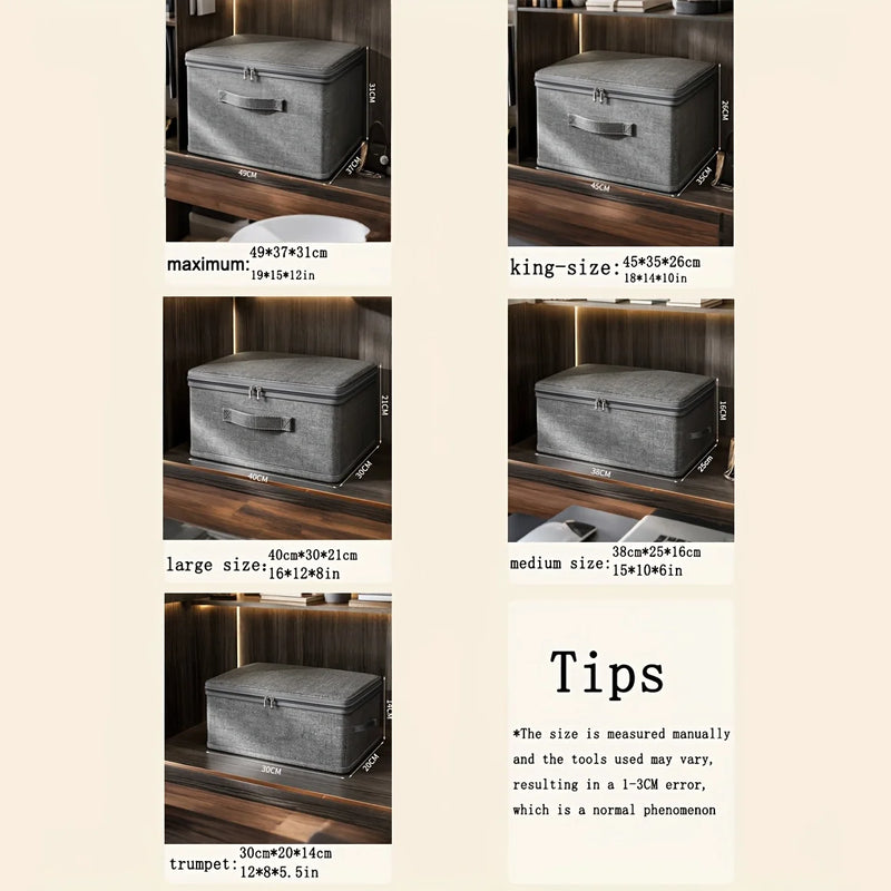 Stackable Foldable Fabric Storage Boxes with Lids and Handles Rigid and Foldable Storage Boxes Clothing Lockers Under-Bed Storag