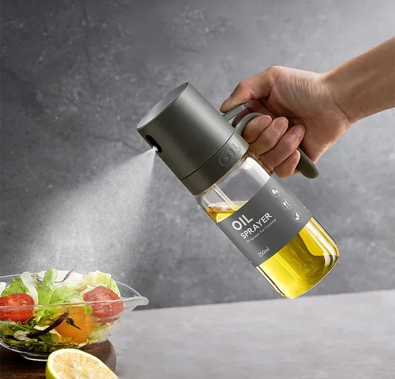 250ml Oil Spray Bottle High Borosilicate Glass Cooking Oil Dispensers Olive Oil Sprayer Mister for Air Fryer Salad Baking