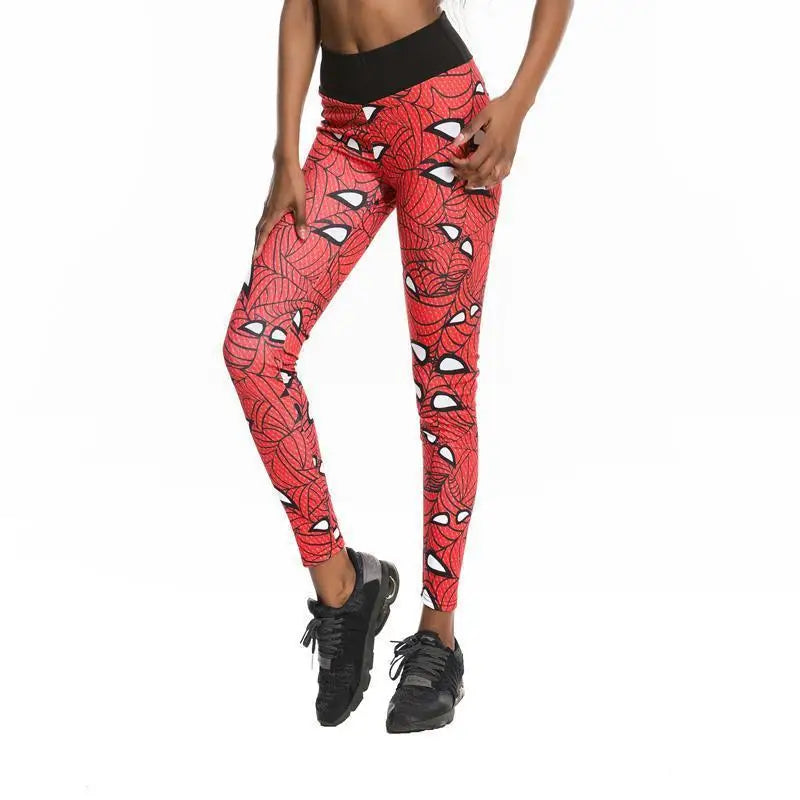 High Waist Fashion Leggings Women Fitness Running Yoga Leggings Pants Energy Gym Tight Leggings spider web printed Leggings