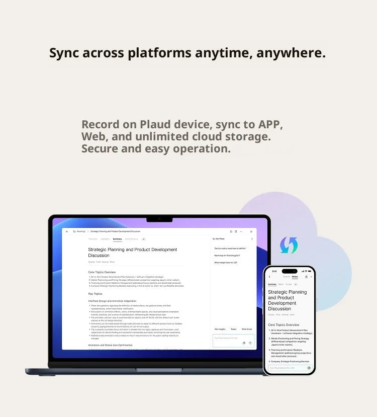 Plaud Note AI Minutes Device AI-Powered Meeting Summary from Voice Recorder Transcription  Dual Recording Mode lightweight 64GB