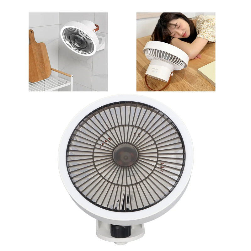 Small Wall Mount Fan with Remote Control Mini Oscillating Fan with Night Light 3 Speeds for RV Bedroom Home Office Garage White