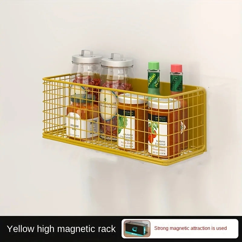 1pc Strong Magnetic Spice Rack-No-Drill,Space-Saving Kitchen Organizer for Refrigerator & Microwaves with Super Magnetic Suction