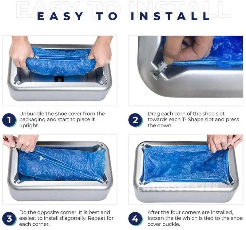 Automatic Shoe Cover Machine Smart Overshoes Dispenser T Buckle Shoe Cover Disposable PE Waterproof for Rainy Floor Clean Indoor