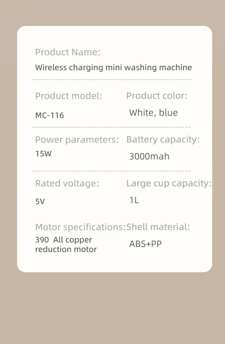 Mini Household Electric Washing Cup Underwear Socks Small Wireless Charging Washing Machine Pet clothes washing machine