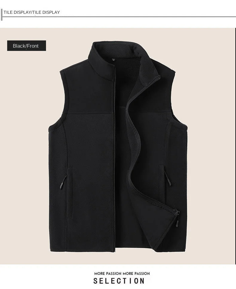 Tatiana Haven Men’s Fleece Winter Vest – Warm Casual Sleeveless Jacket with Zipper and Pockets