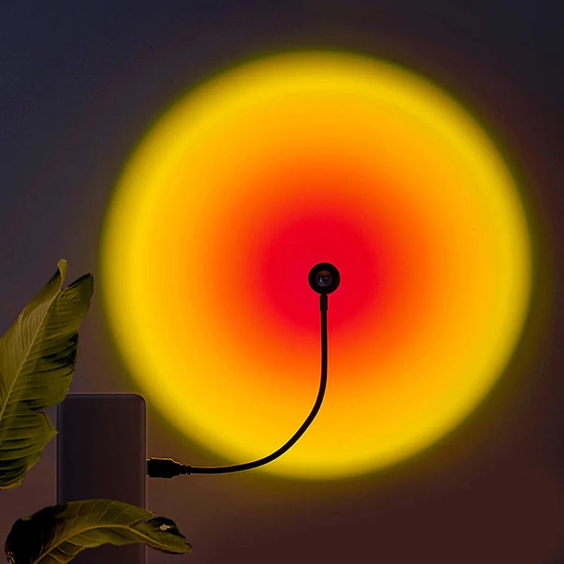 USB Sunset Lamp LED Rainbow Neon Night Light Projector Photography Wall Atmosphere Lighting for Bedroom Room Decor Nightlights