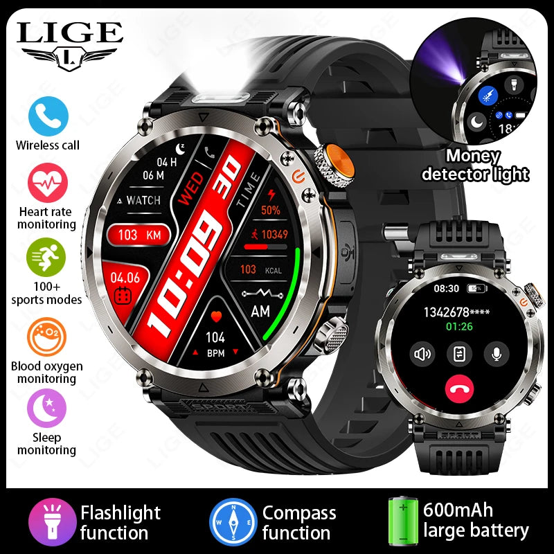 LIGE 600mAh Battery Smart Watch Men 1.7&