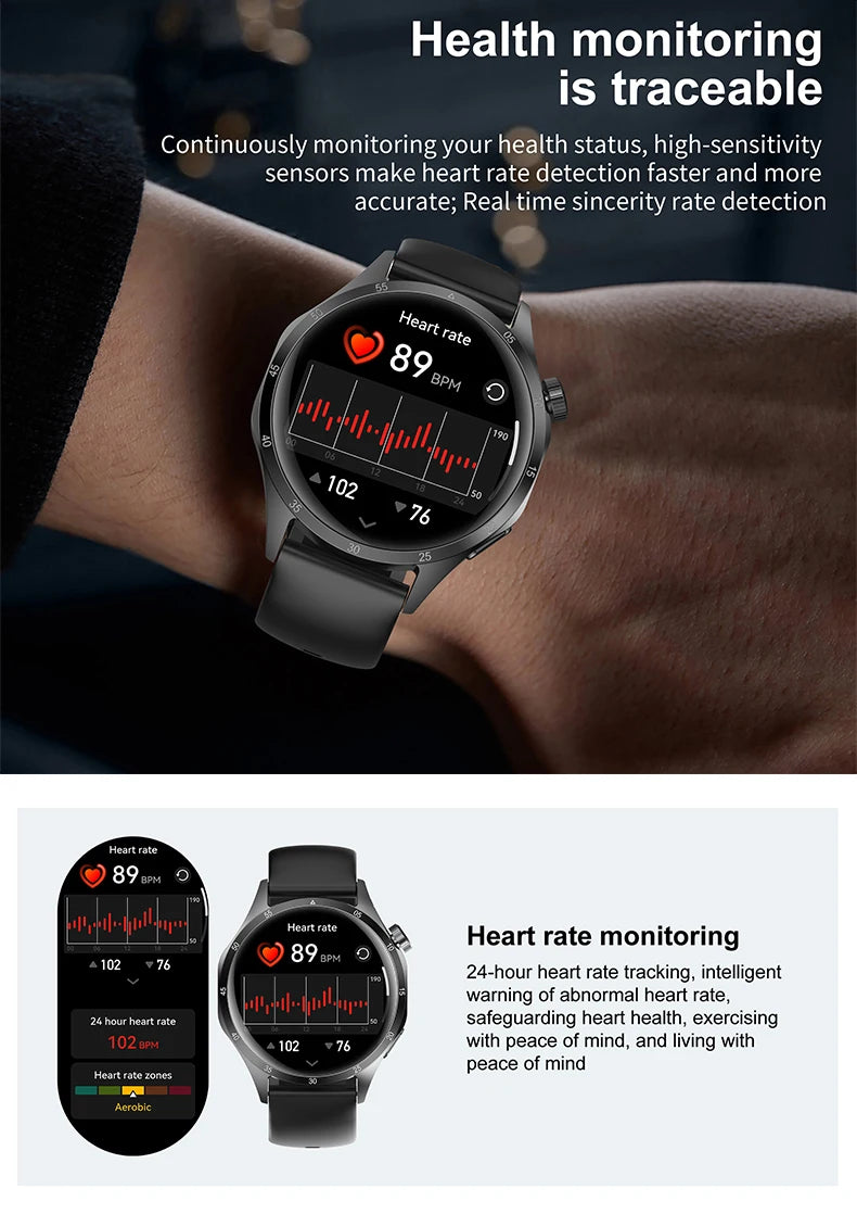 2025 New Men GPS Smart Watch 360 * 360 AMOLED Screen Bluetooth Call NFC Heart Rate Monitoring IP68 Waterproof SmartWatch for Men