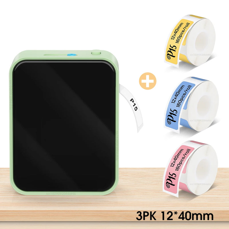 Wireless Bluetooth Label Printer Portable Thermal Printer Marklife P15 Inkless Labeling Machine Mini Label Maker P15 Sticker