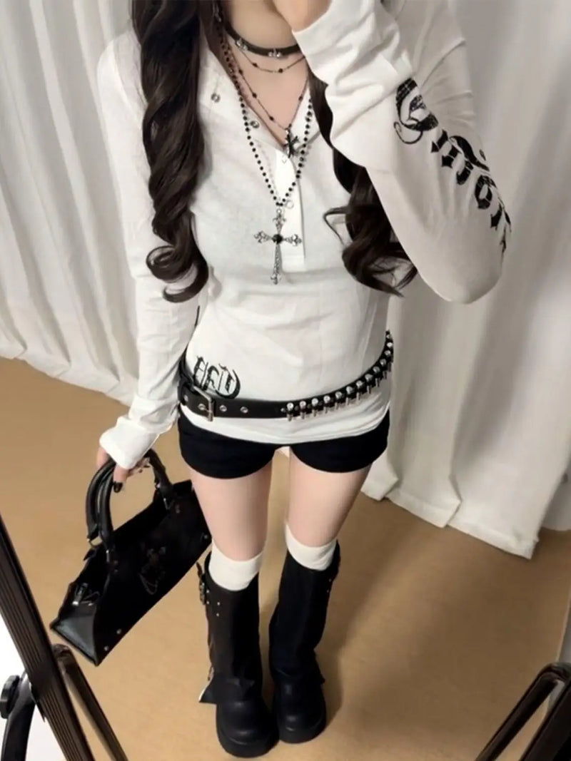 Coquette Aesthetic Hooded T-Shirt Women&