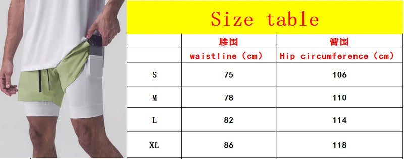 Sports shorts for men, double layered, quarter quick drying, elastic basketball, running training equipment, deep squat fitness,