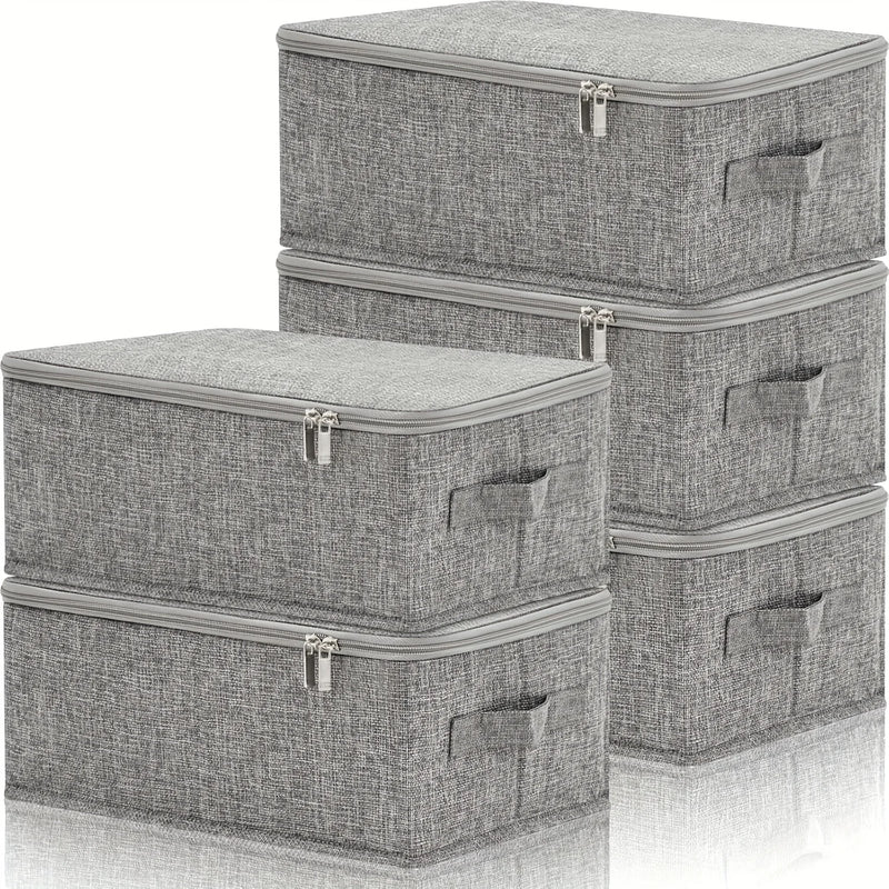 Stackable Foldable Fabric Storage Boxes with Lids and Handles Rigid and Foldable Storage Boxes Clothing Lockers Under-Bed Storag