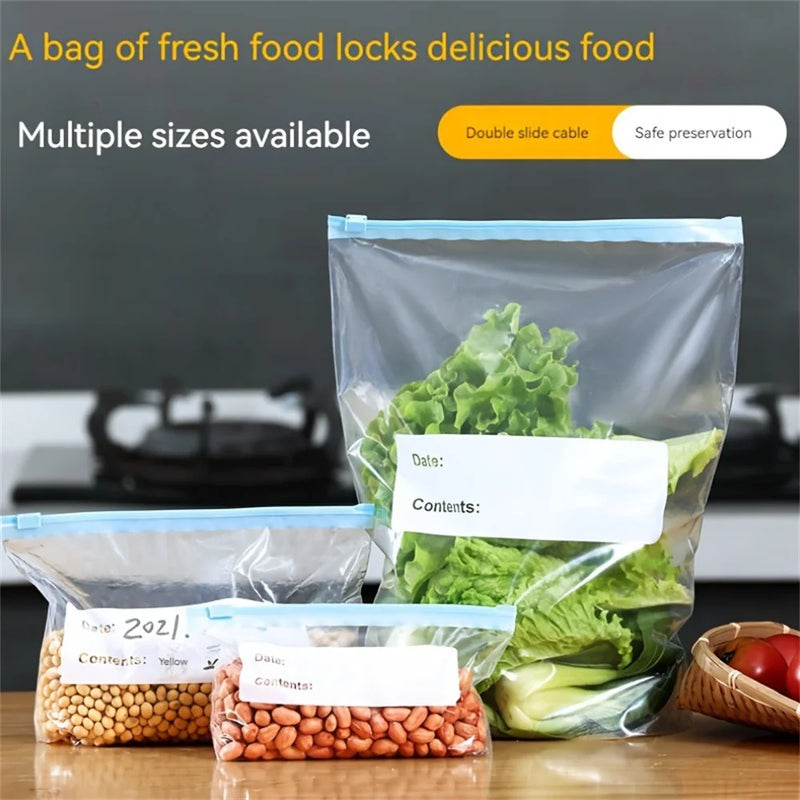 45pcs Reusable Fresh Zipper Bag For Food Plastic Bags Fruit Vegetable Bags Ziplock Food Bag Kitchen Food Storage Bag Organizer