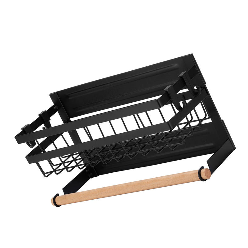 Magnetic Spice Rack for Refrigerator with Hook Paper Towel Holder Rustproof Spice Jars Rack Multi Use Refrigerator Side Shelf