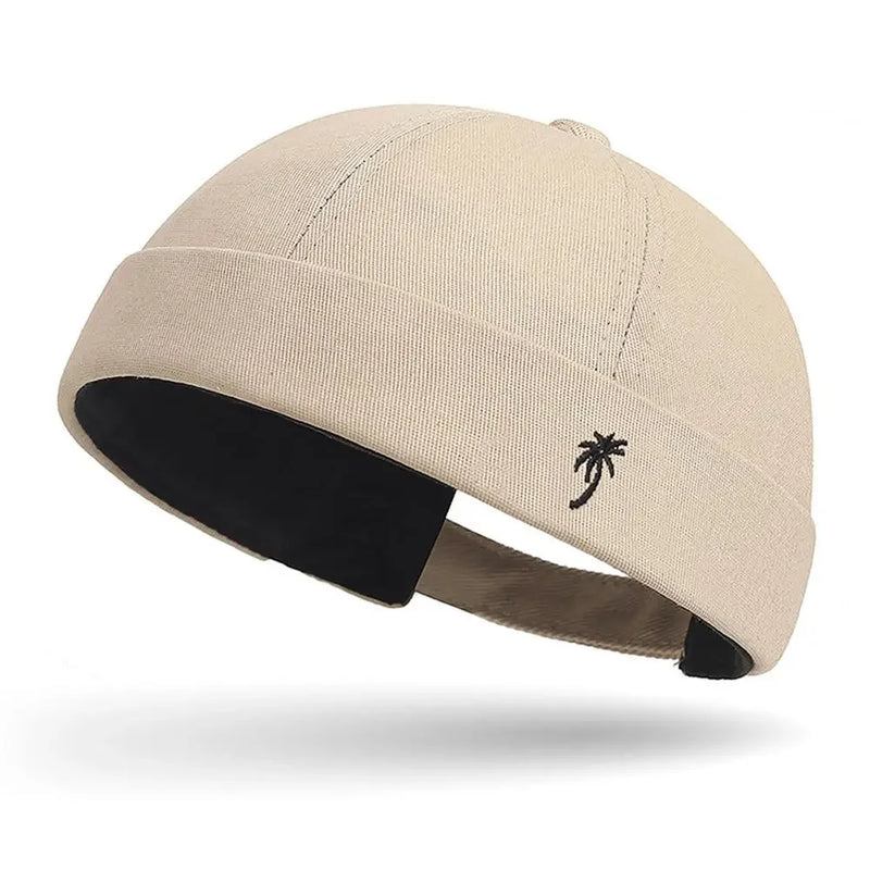 Beanie Hats Men Women Spring Autumn Landlord Hat Streetwear Hip Hop Brimless Hat Embroidered Coconut Tree Docker Cap Wholesale