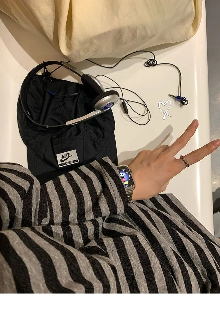 Sweatshirts Women Striped Chic Loose All-match Design Summer Simple Daily Retro Students Tender Sun-proof Classic Korean Style