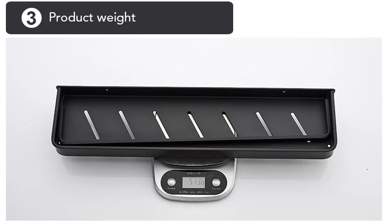 Punch-free Black Bath Shelves Bathroom Shelf Nail-free Shampoo Holder Shelves Storage Shelf Rack Bathroom Basket Holder ML1018