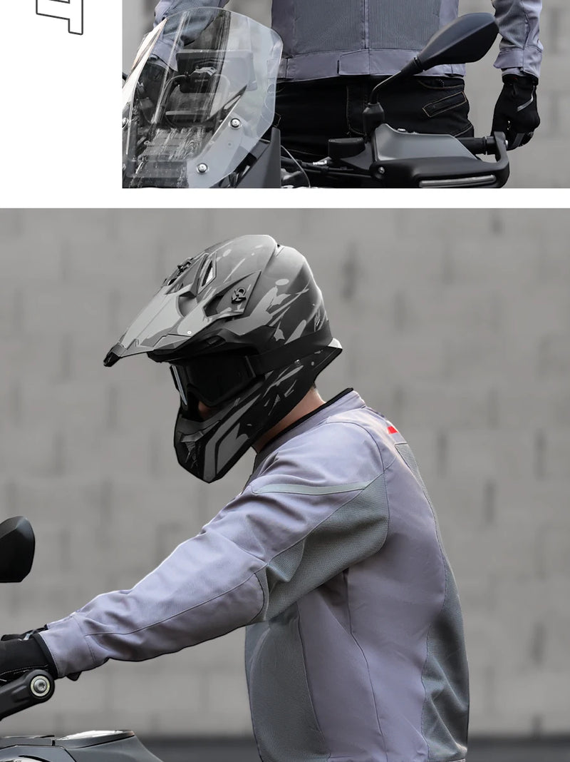 Motorcycle Riding Jacket Men Breathable Summer Clothing Built-in CE Protector Gear Soft Mesh Cycling Motocross Off-road Outfit