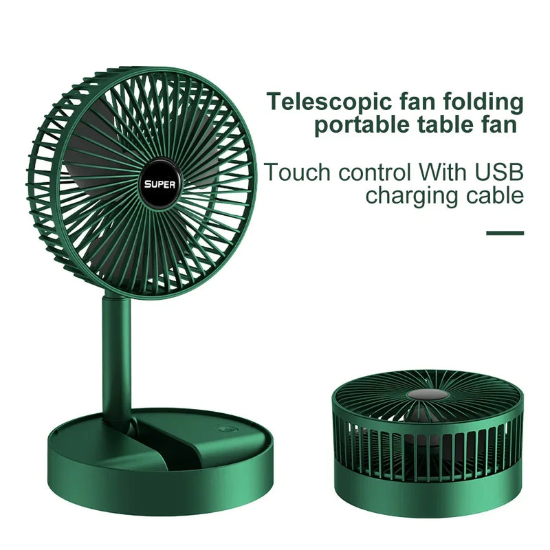 Desktop USB Fan Folding Retractable USB Charging Fan Portable Mute Fan For Office Desktop Dormitory Home Mini Electric Fans