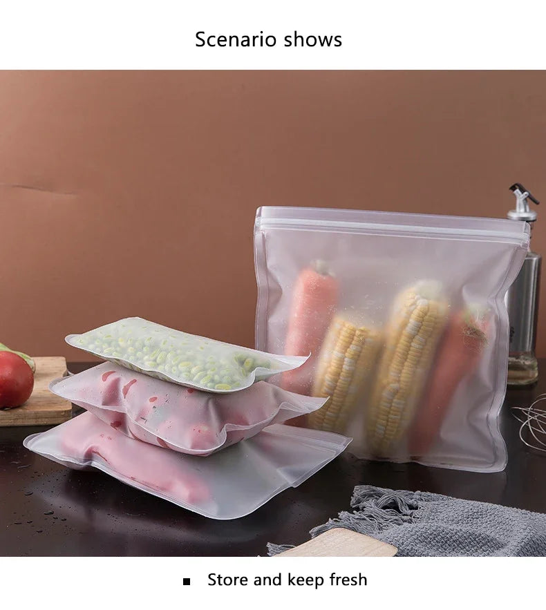 Silicone Food Storage Containers Reusable Food Storage Bags Lunch Bags Stand Up Zip Shut Bag Cup Fresh Food Leakproof Containers